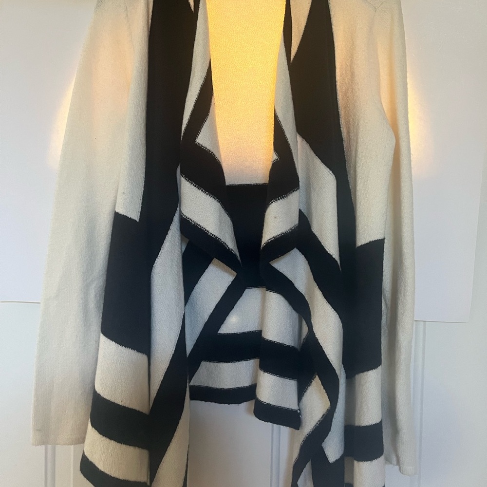 INC International Concepts Black and White Women's Cardigan